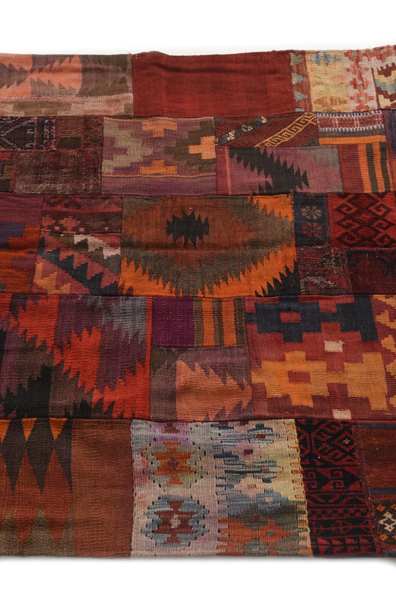 4' x 6' Hand Woven Kilim Patchwork Wool Rug