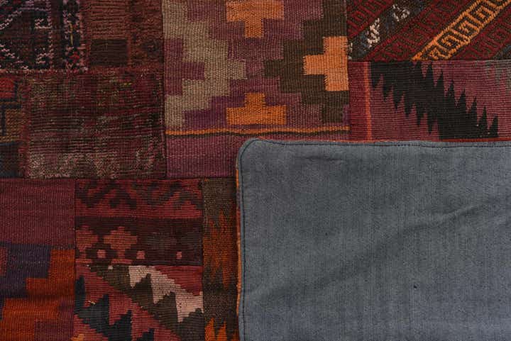 4' x 6' Hand Woven Kilim Patchwork Wool Rug