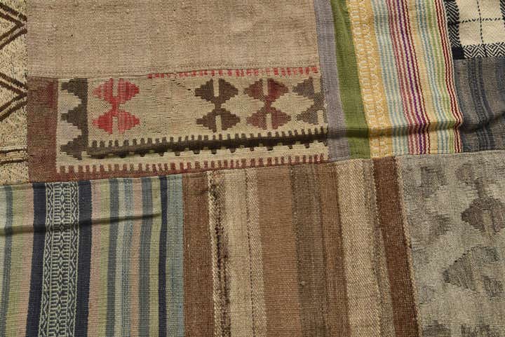 6' 8 x 9' 10 Hand Woven Kilim Patchwork Wool Rug