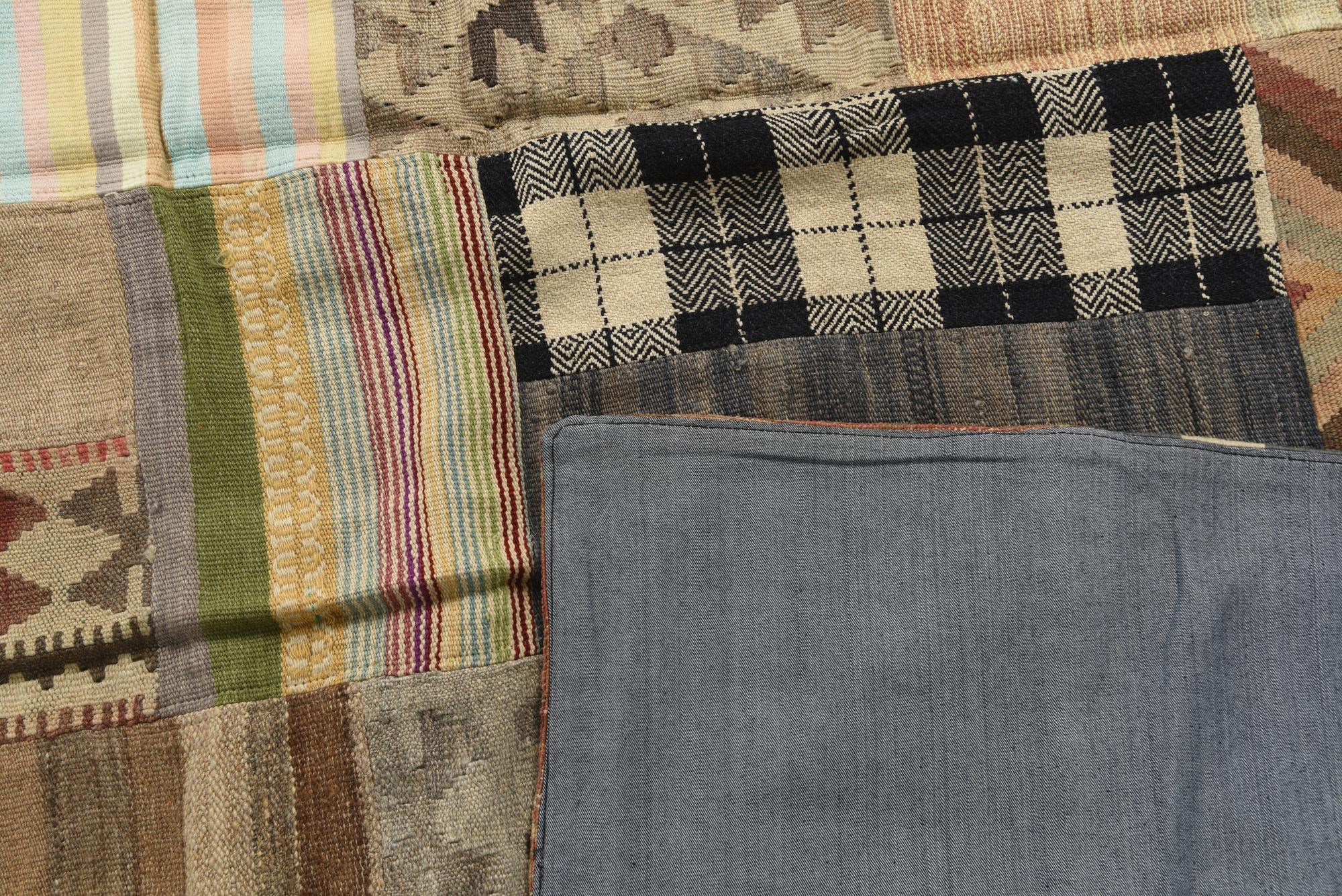 6' 8 x 9' 10 Hand Woven Kilim Patchwork Wool Rug