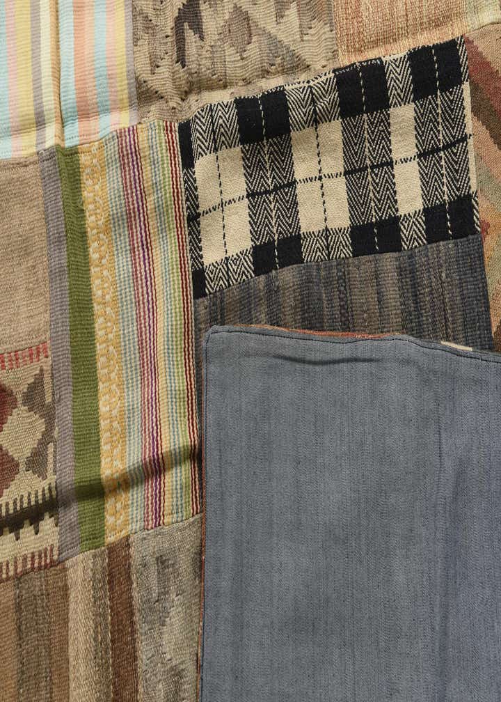 6' 8 x 9' 10 Hand Woven Kilim Patchwork Wool Rug