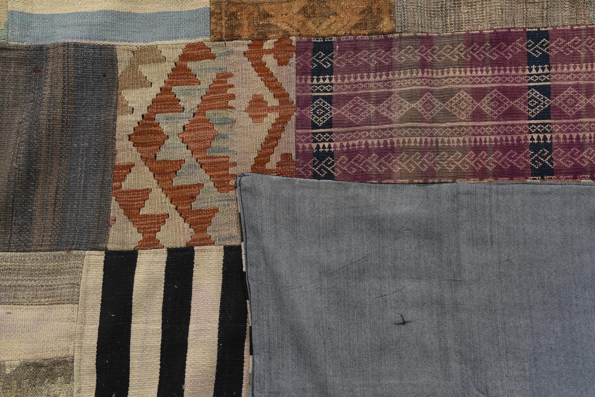 6' 6 x 9' 10 Hand Woven Kilim Patchwork Wool Rug