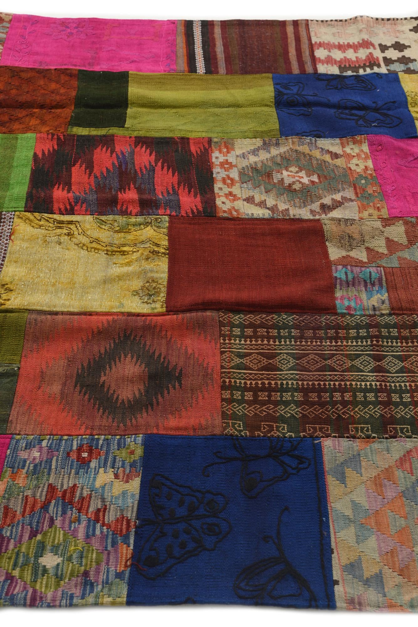 6' 8 x 9' 6 Hand Woven Kilim Patchwork Wool Rug