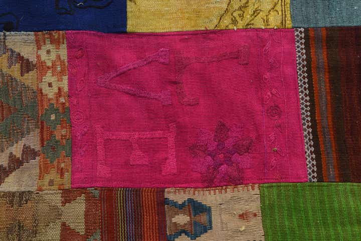 6' 8 x 9' 6 Hand Woven Kilim Patchwork Wool Rug