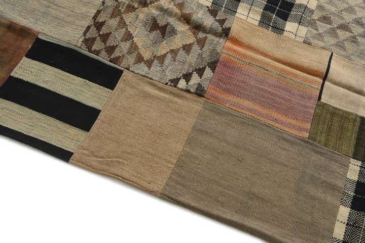 6' 6 x 9' 5 Hand Woven Kilim Patchwork Wool Rug