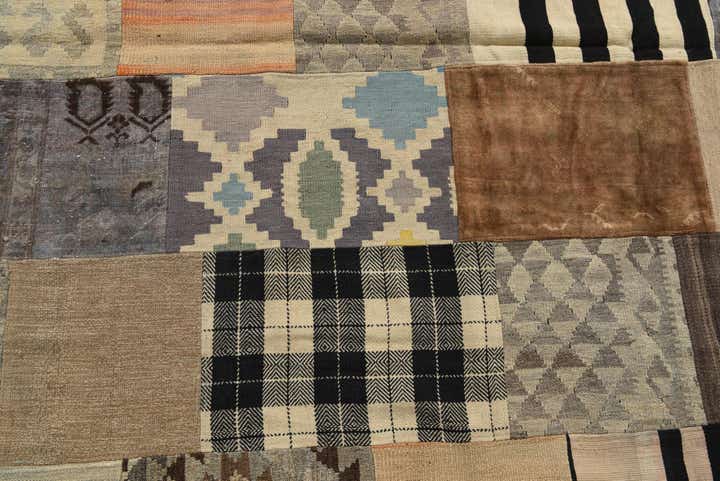 6' 6 x 9' 5 Hand Woven Kilim Patchwork Wool Rug