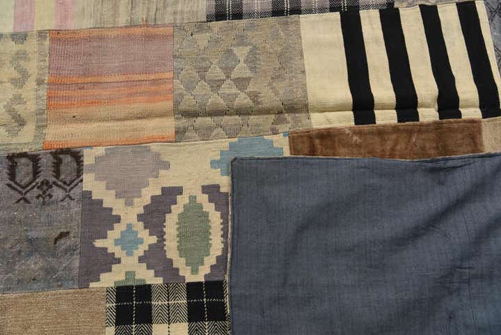 6' 6 x 9' 5 Hand Woven Kilim Patchwork Wool Rug