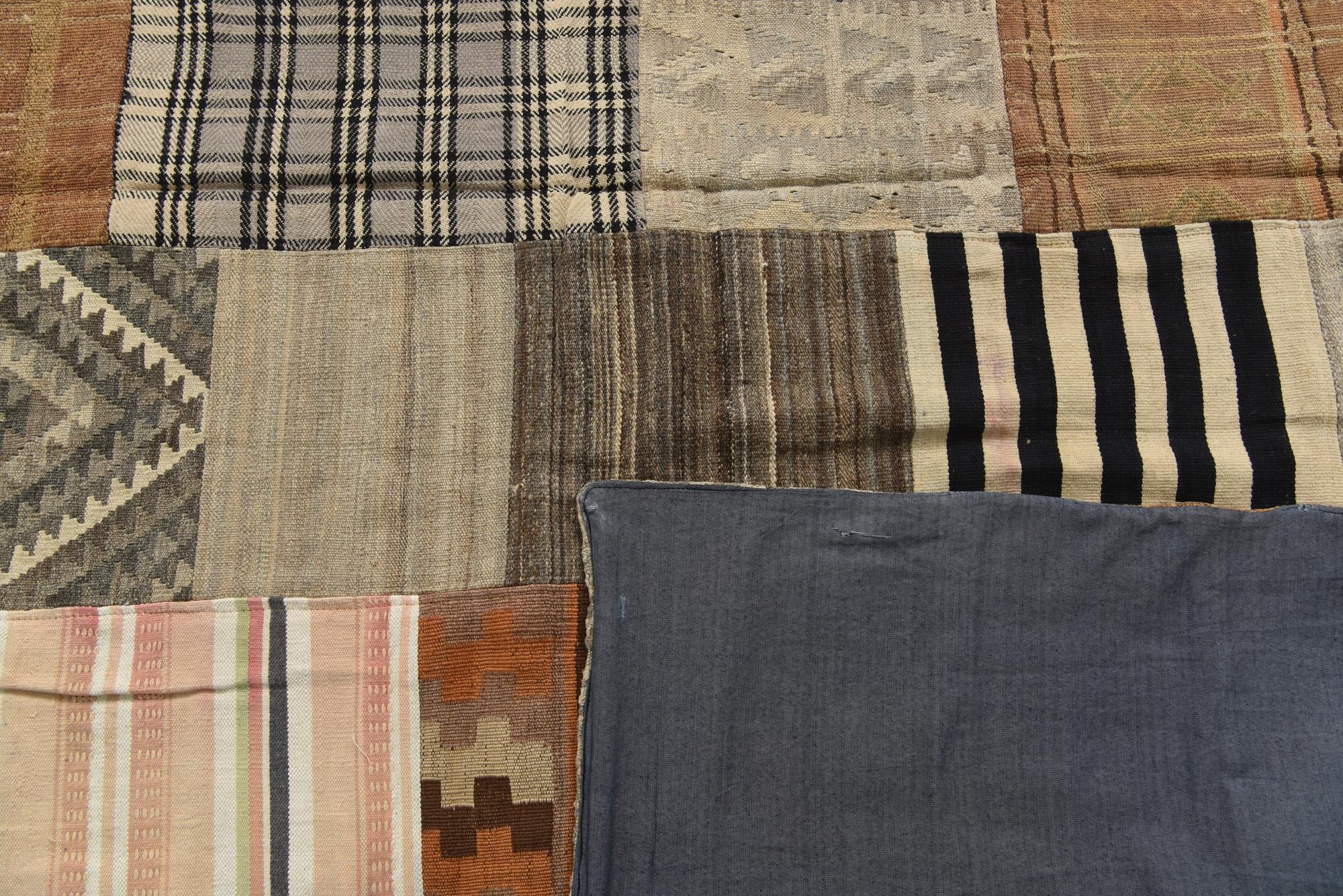 6' 6 x 9' 6 Hand Woven Kilim Patchwork Wool Rug