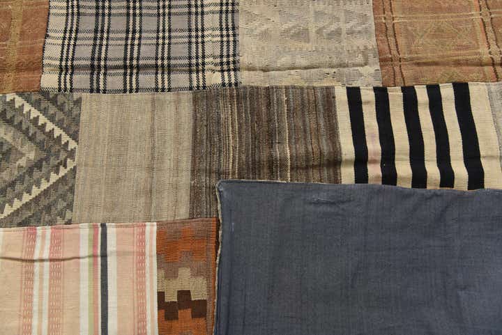 6' 6 x 9' 6 Hand Woven Kilim Patchwork Wool Rug