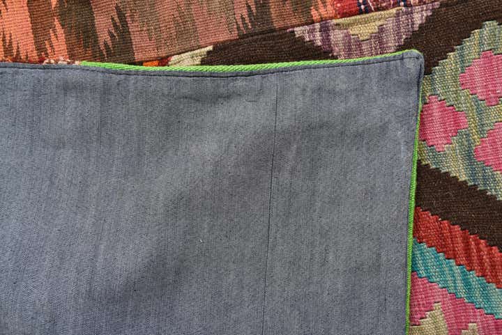 5' 7 x 7' 10 Hand Woven Kilim Patchwork Wool Rug
