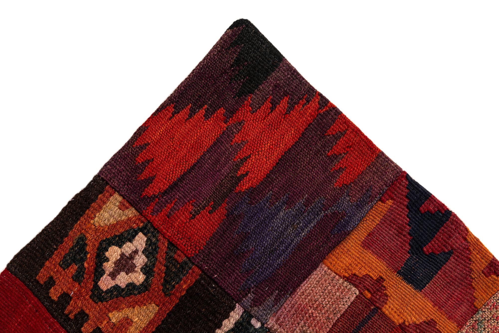 4' 2 x 6' Hand Woven Kilim Patchwork Wool Rug