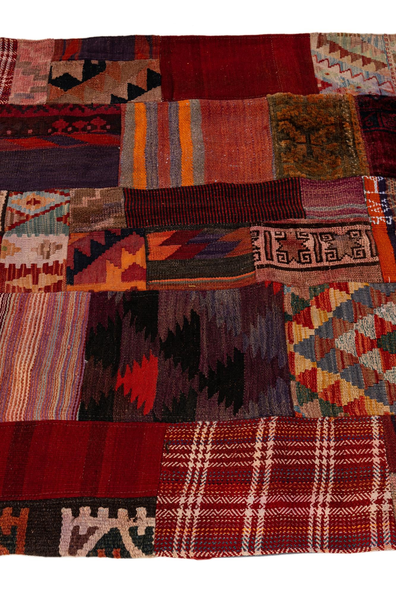 4' 2 x 6' Hand Woven Kilim Patchwork Wool Rug