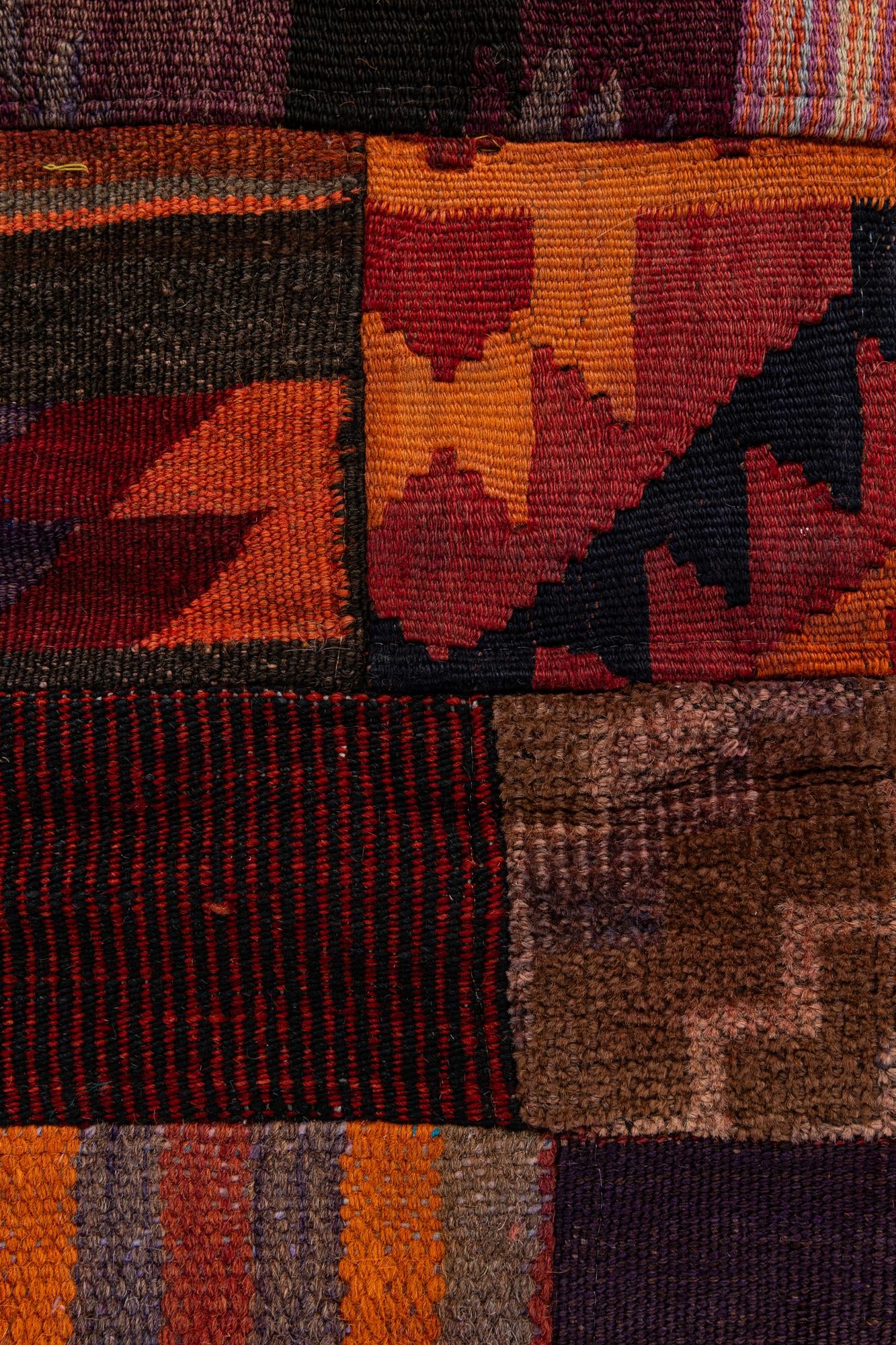 4' 2 x 6' Hand Woven Kilim Patchwork Wool Rug