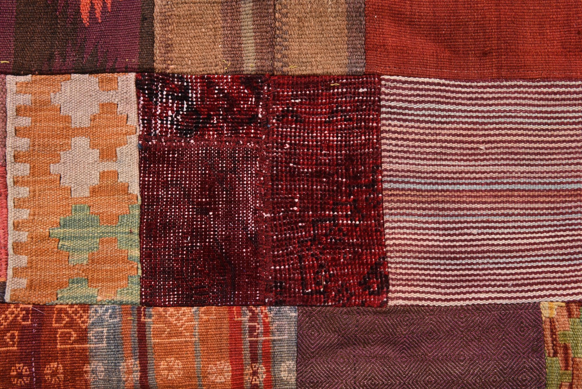 4' x 5' 11 Hand Woven Kilim Patchwork Wool Rug