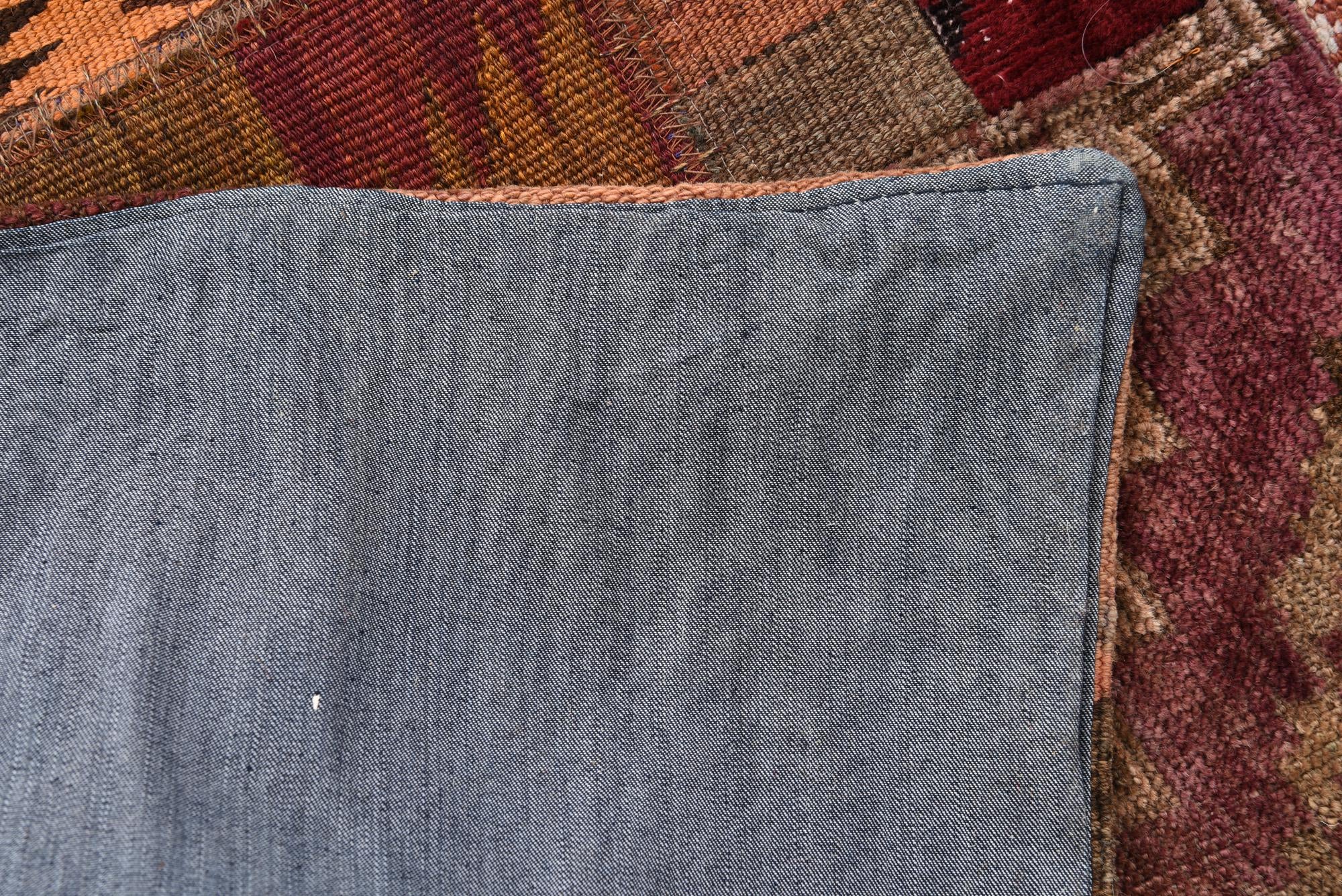 3' 11 x 6' 1 Hand Woven Kilim Patchwork Wool Rug