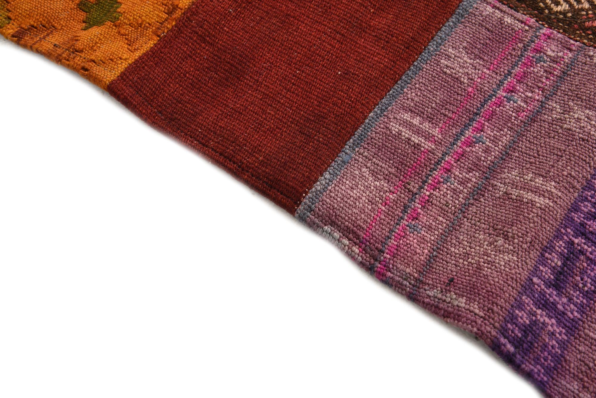 4' 3 x 5' 10 Hand Woven Kilim Patchwork Wool Rug