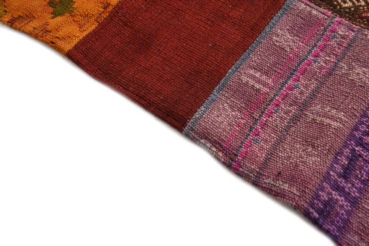 Detail image of 4' 3 x 5' 10 Hand Woven Kilim Patchwork Wool Rug