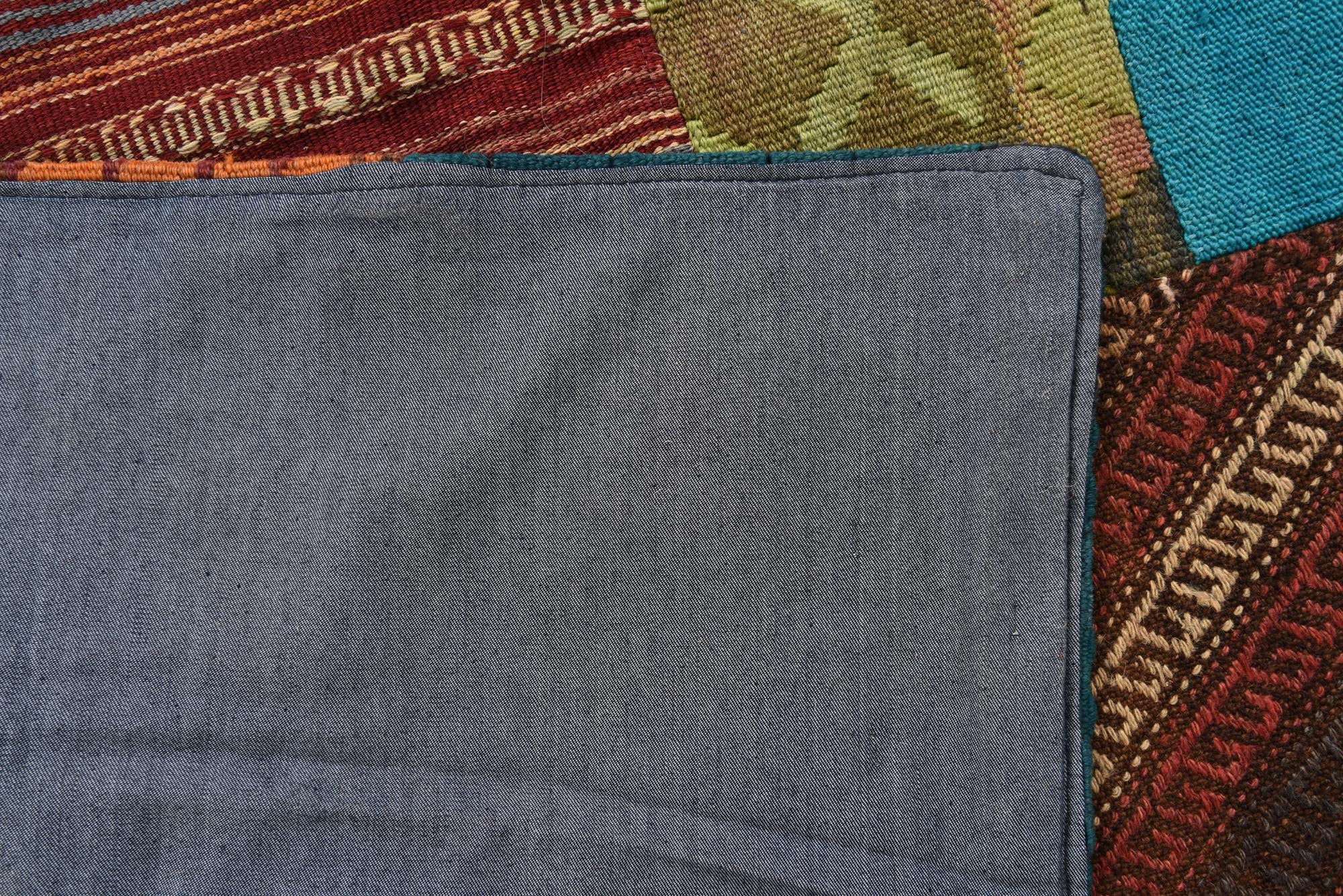 4' 3 x 5' 10 Hand Woven Kilim Patchwork Wool Rug