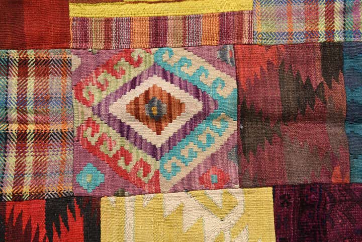 4' x 5' 11 Hand Woven Kilim Patchwork Wool Rug
