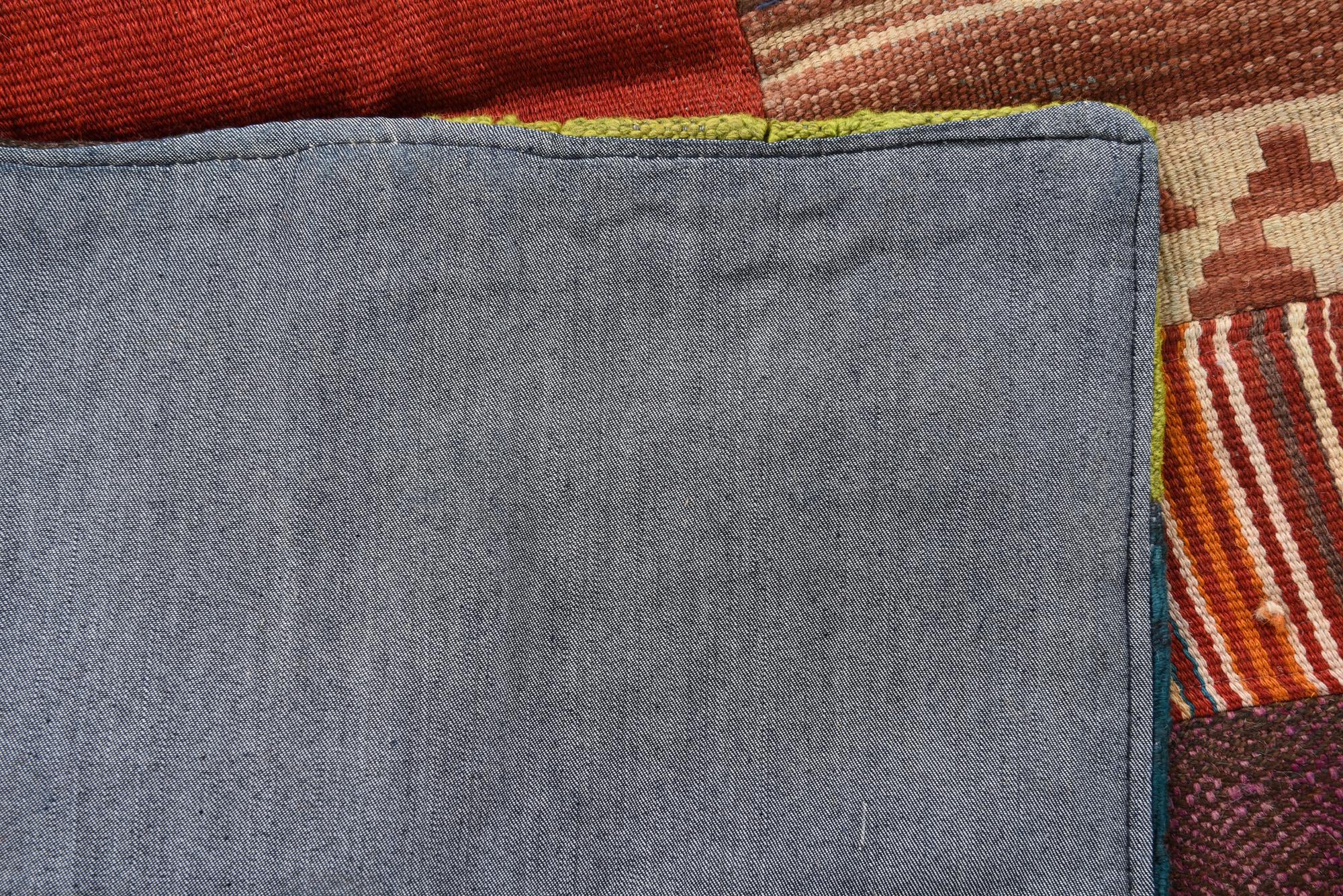 4' x 5' 10 Hand Woven Kilim Patchwork Wool Rug