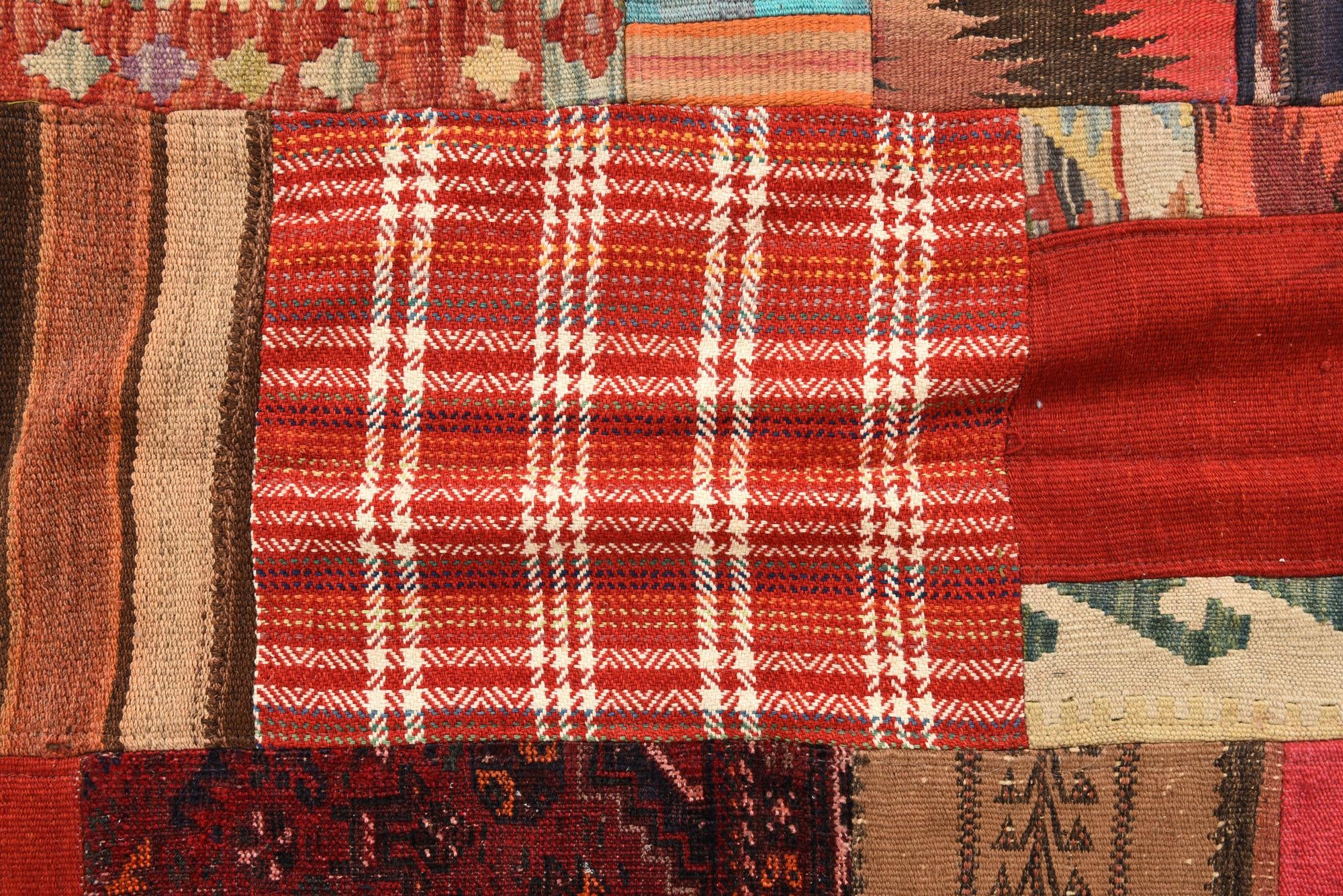 5' 8 x 8' Hand Woven Kilim Patchwork Wool Rug