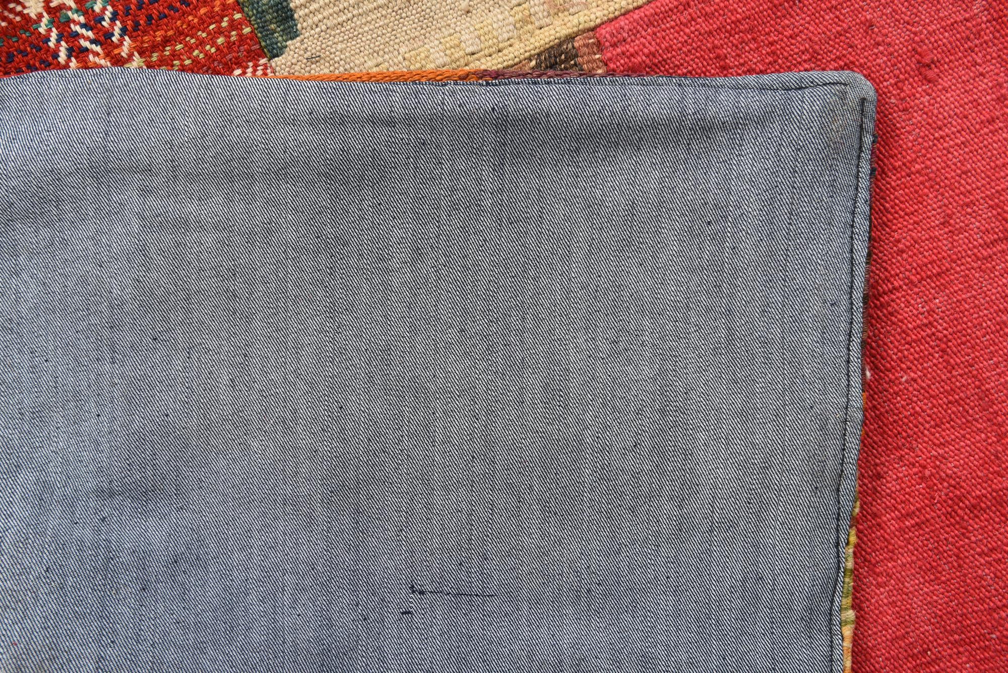 5' 8 x 8' Hand Woven Kilim Patchwork Wool Rug