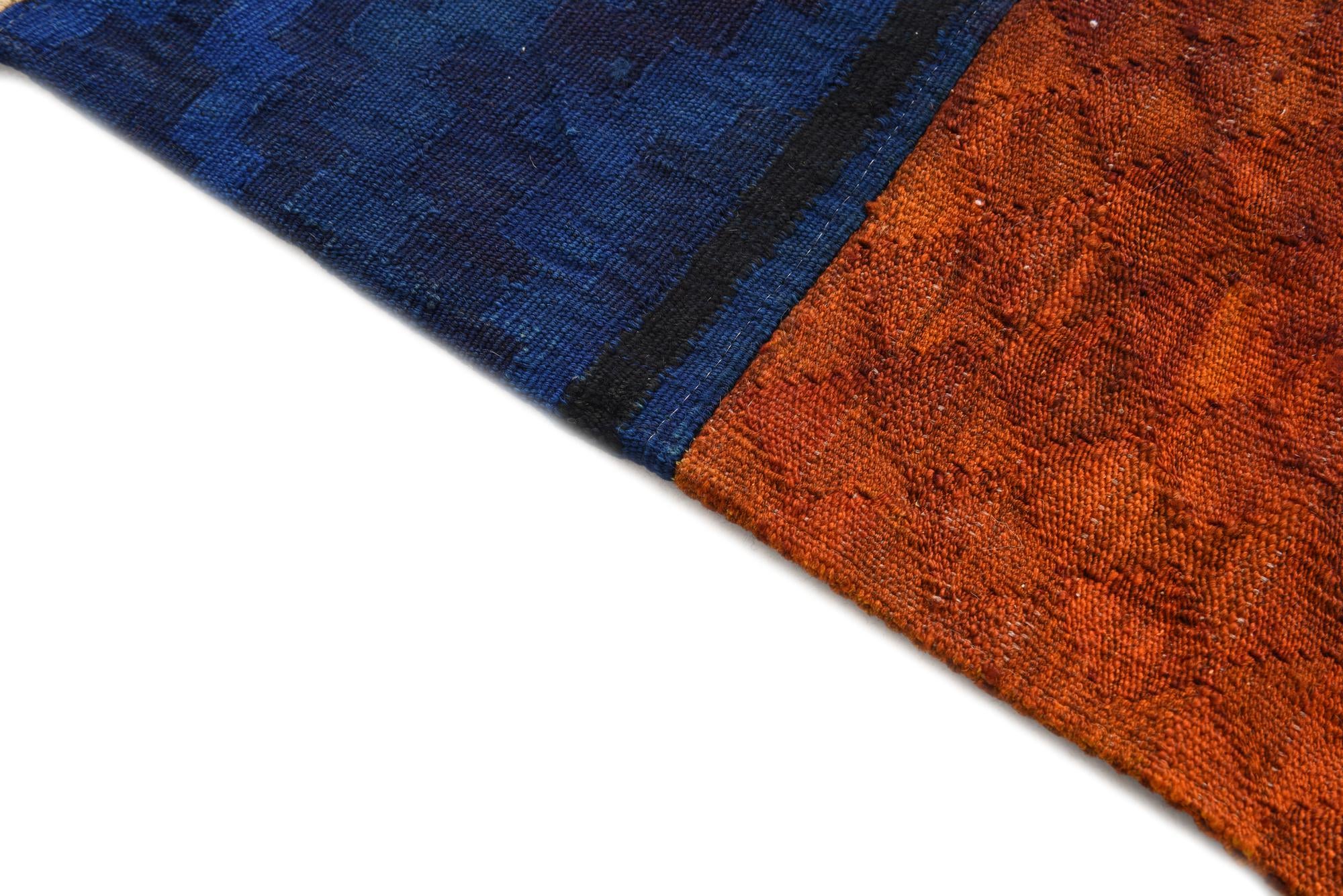 5' 7 x 7' 9 Hand Woven Kilim Patchwork Wool Rug