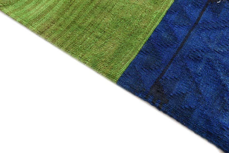 Detail image of 6' 8 x 9' 10 Hand Woven Kilim Patchwork Wool Rug