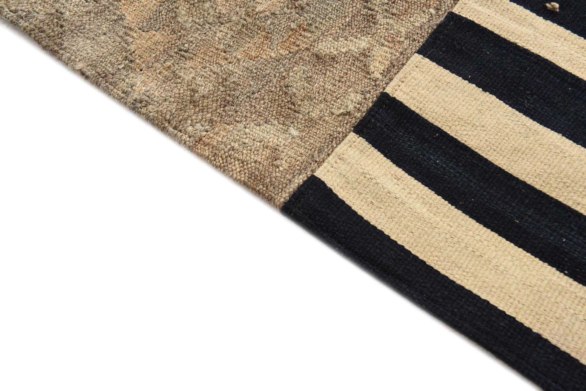 6' 6 x 9' 11 Hand Woven Kilim Patchwork Wool Rug