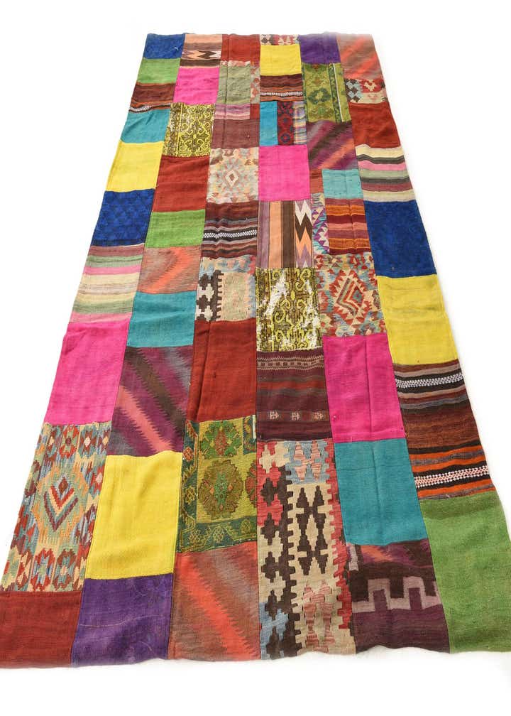 6' 9 x 10' Hand Woven Kilim Patchwork Wool Rug