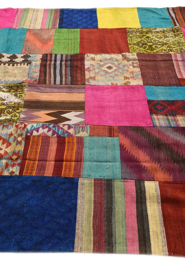 6' 9 x 10' Hand Woven Kilim Patchwork Wool Rug