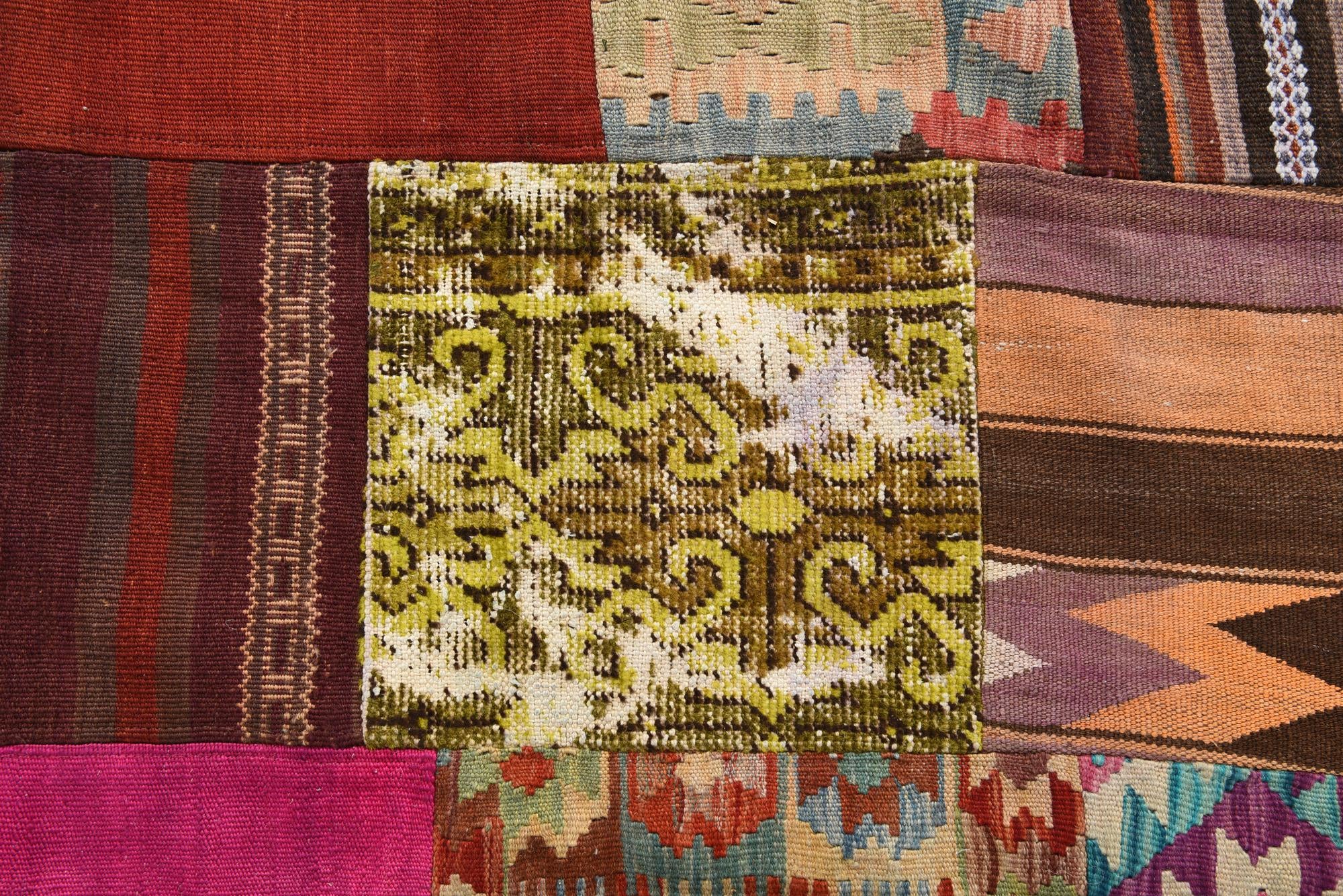 6' 9 x 10' Hand Woven Kilim Patchwork Wool Rug