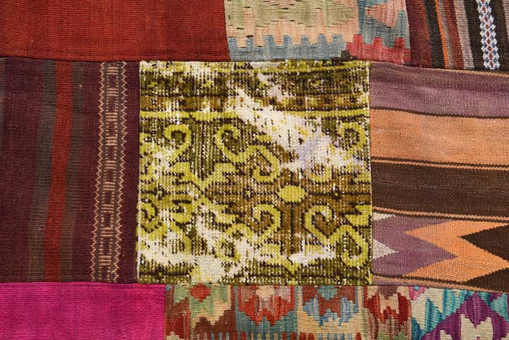 6' 9 x 10' Hand Woven Kilim Patchwork Wool Rug