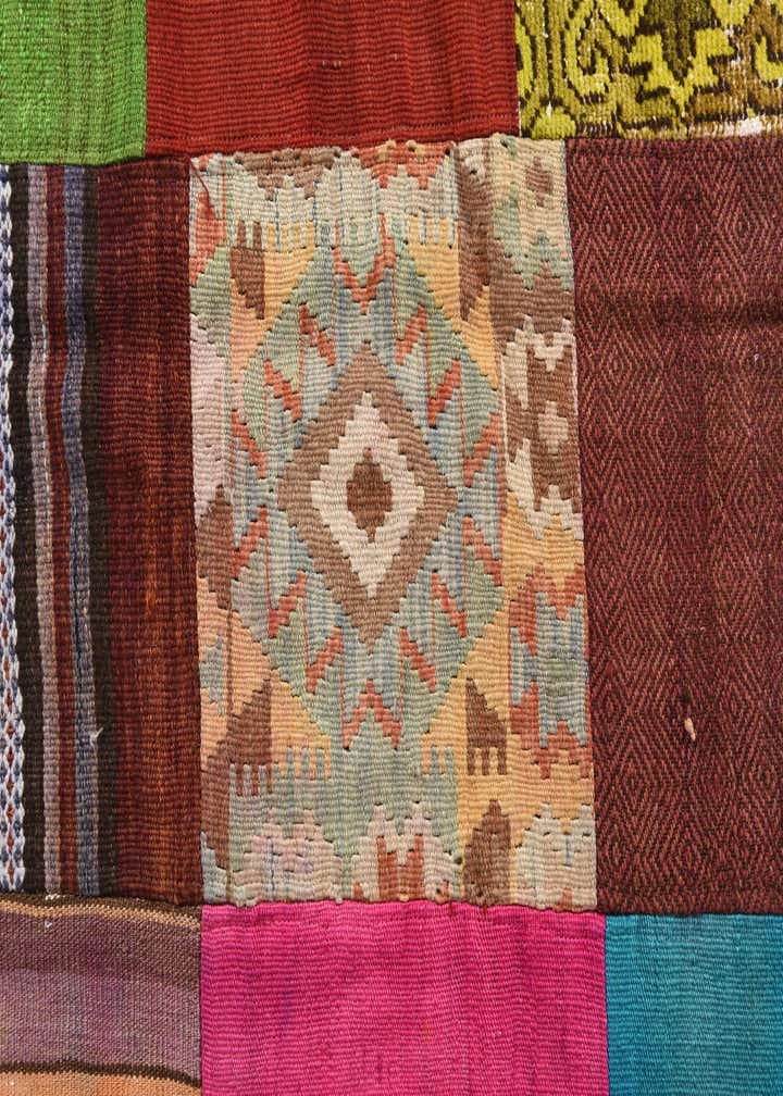 6' 9 x 10' Hand Woven Kilim Patchwork Wool Rug