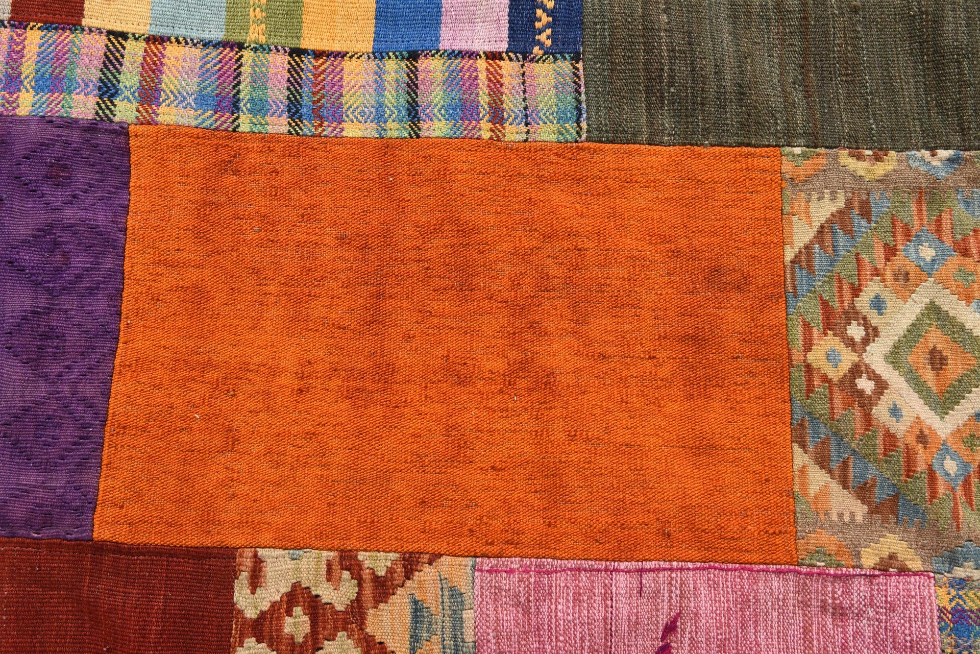 6' 8 x 9' 11 Hand Woven Kilim Patchwork Wool Rug