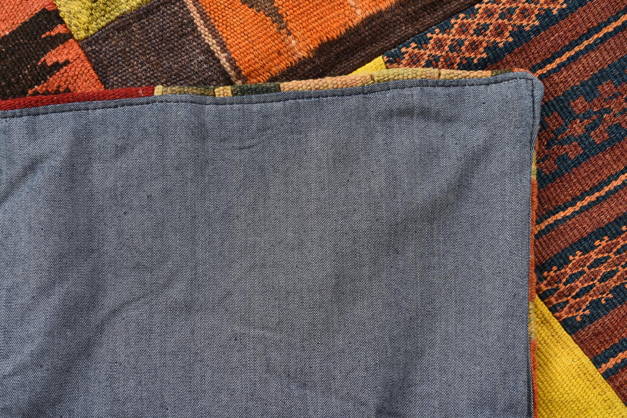 4' 2 x 5' 10 Hand Woven Kilim Patchwork Wool Rug