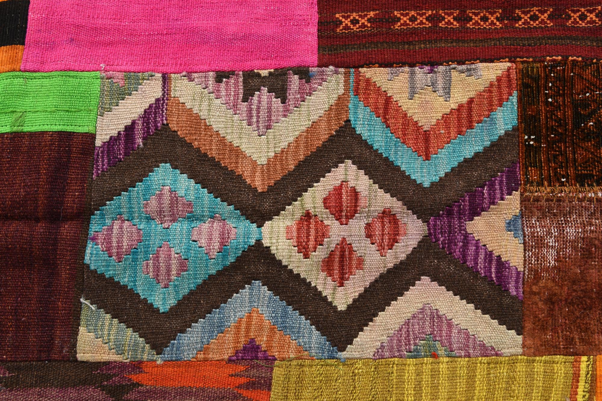 5' 6 x 7' 11 Hand Woven Kilim Patchwork Wool Rug