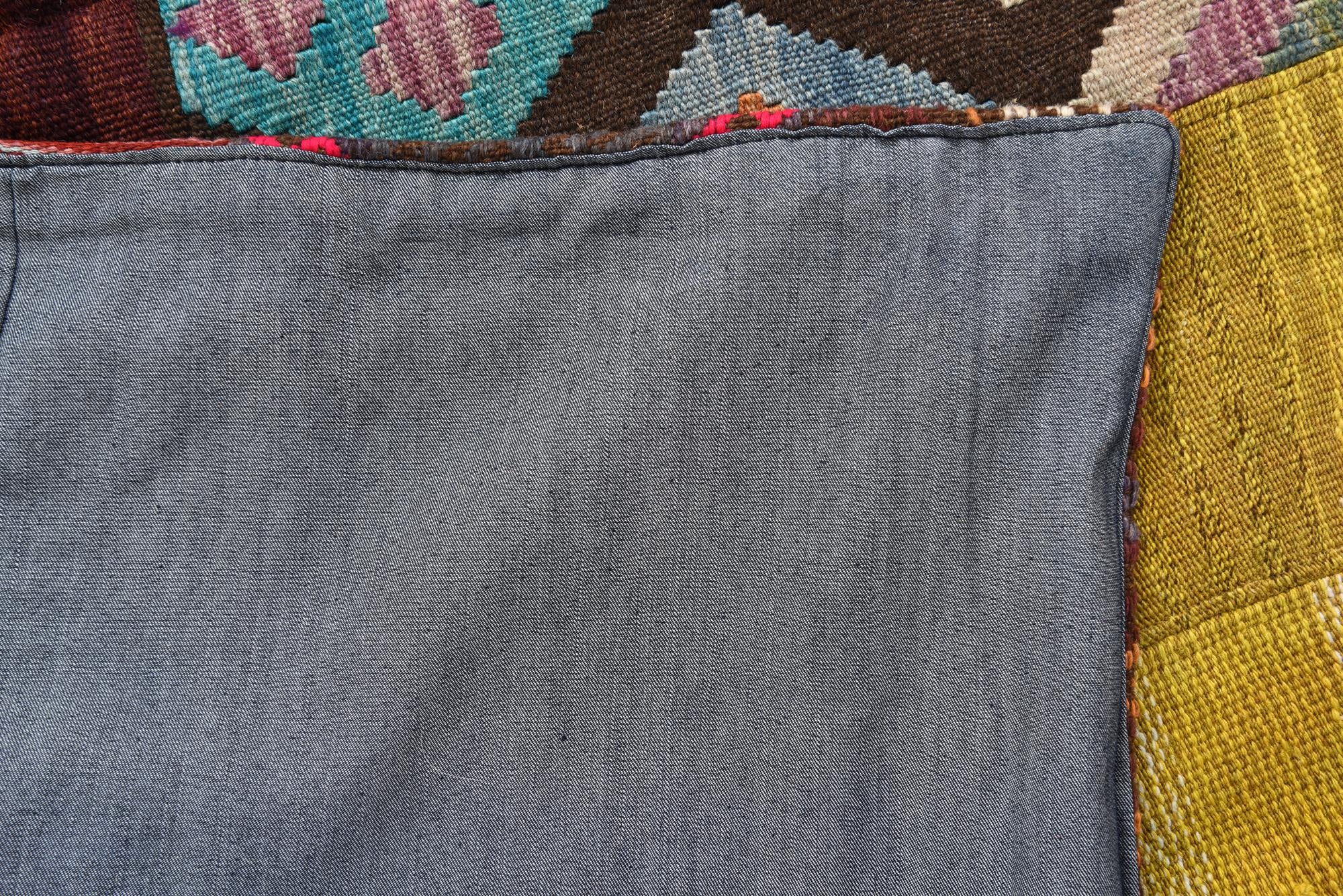 5' 6 x 7' 11 Hand Woven Kilim Patchwork Wool Rug