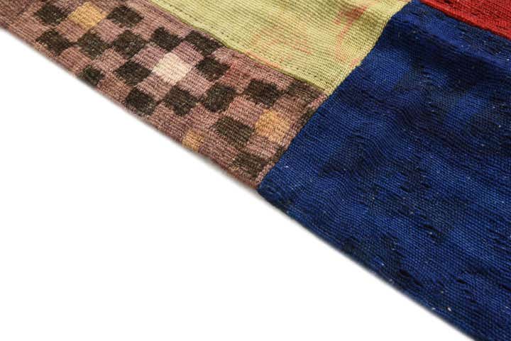 4' 2 x 5' 11 Hand Woven Kilim Patchwork Wool Rug