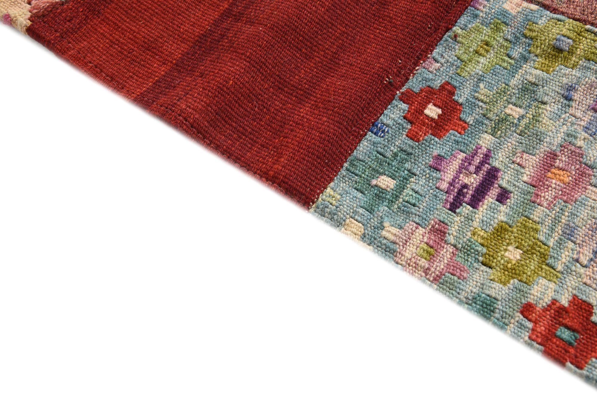 4' x 5' 11 Hand Woven Kilim Patchwork Wool Rug