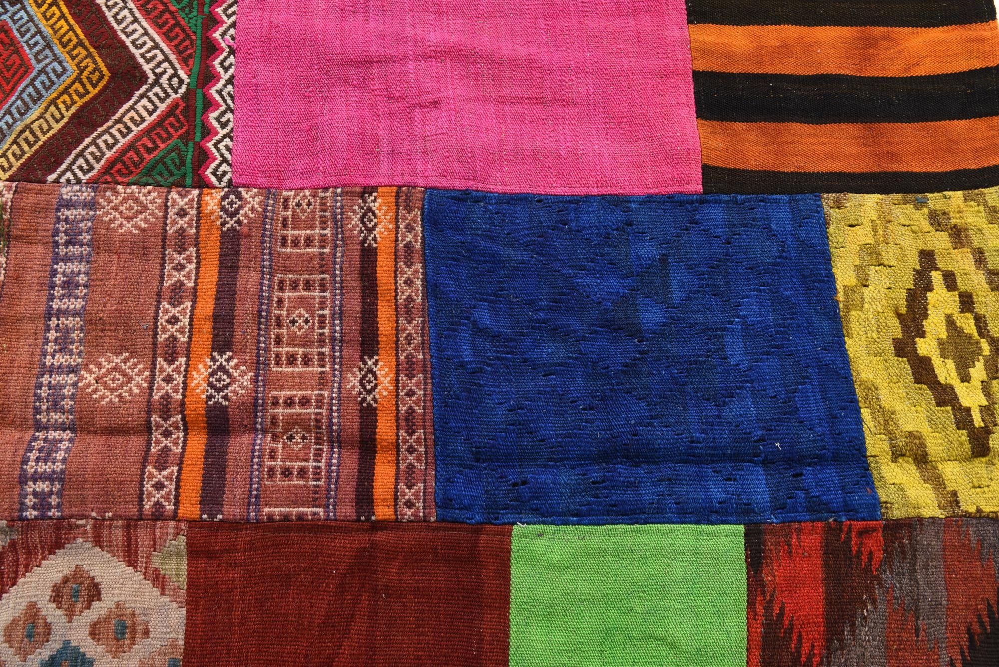 5' 5 x 7' 8 Hand Woven Kilim Patchwork Wool Rug