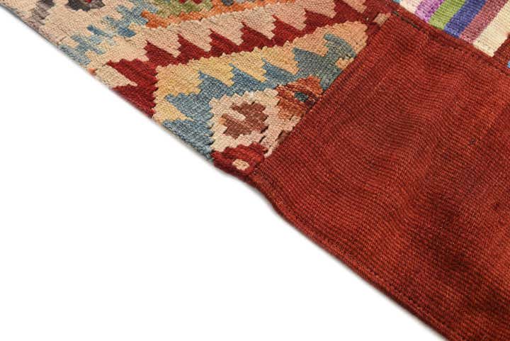 4' 2 x 5' 10 Hand Woven Kilim Patchwork Wool Rug