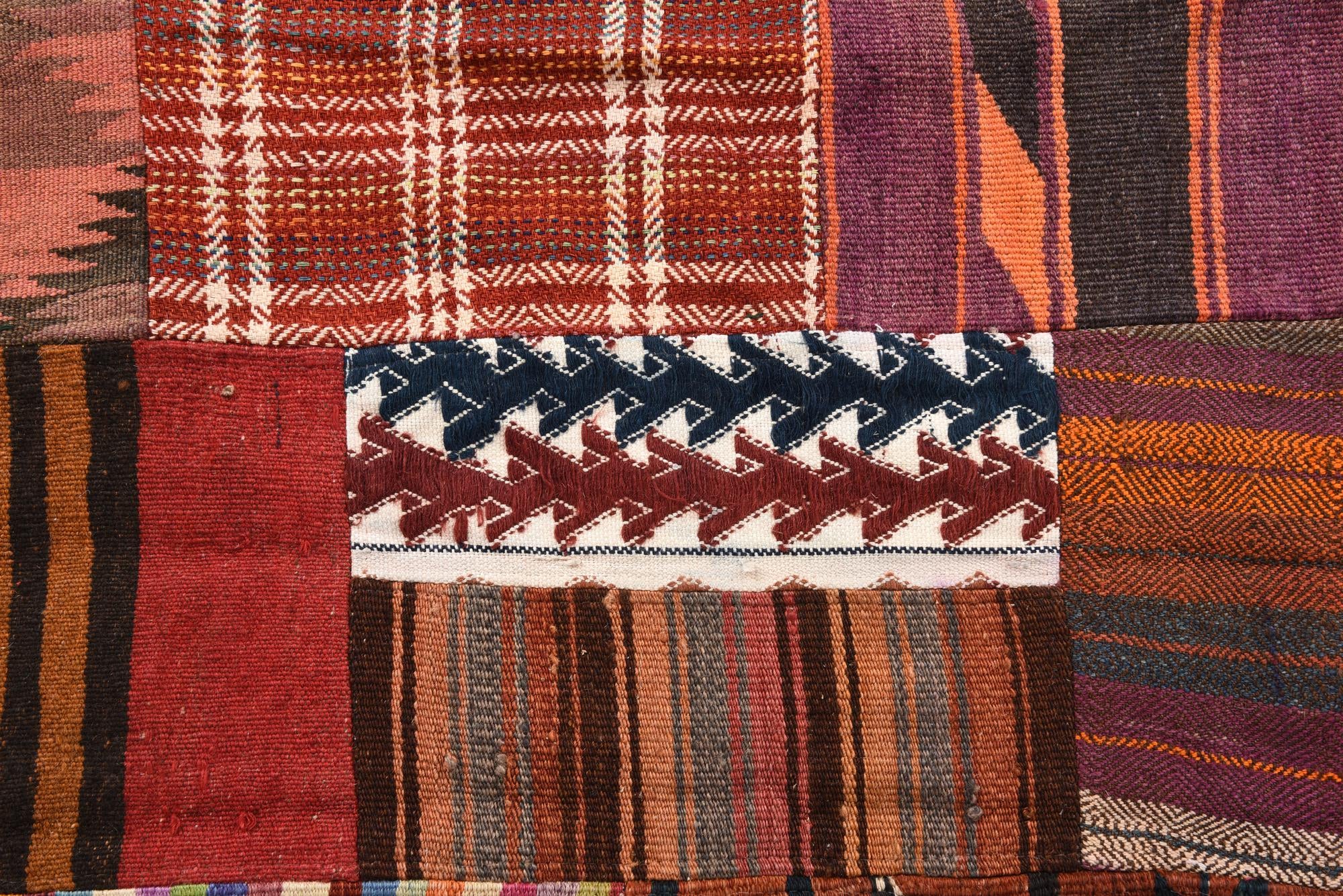 4' 2 x 5' 10 Hand Woven Kilim Patchwork Wool Rug