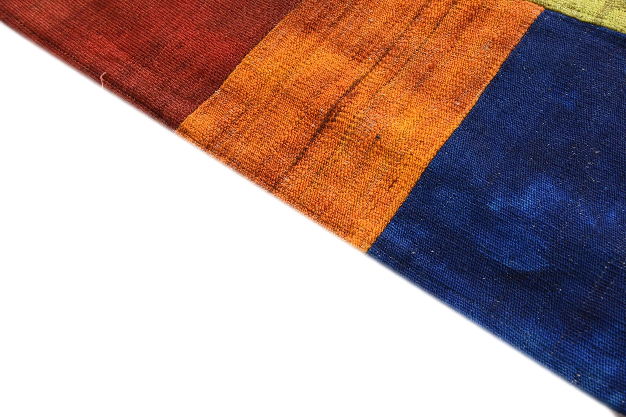 6' 8 x 9' 8 Hand Woven Kilim Patchwork Wool Rug