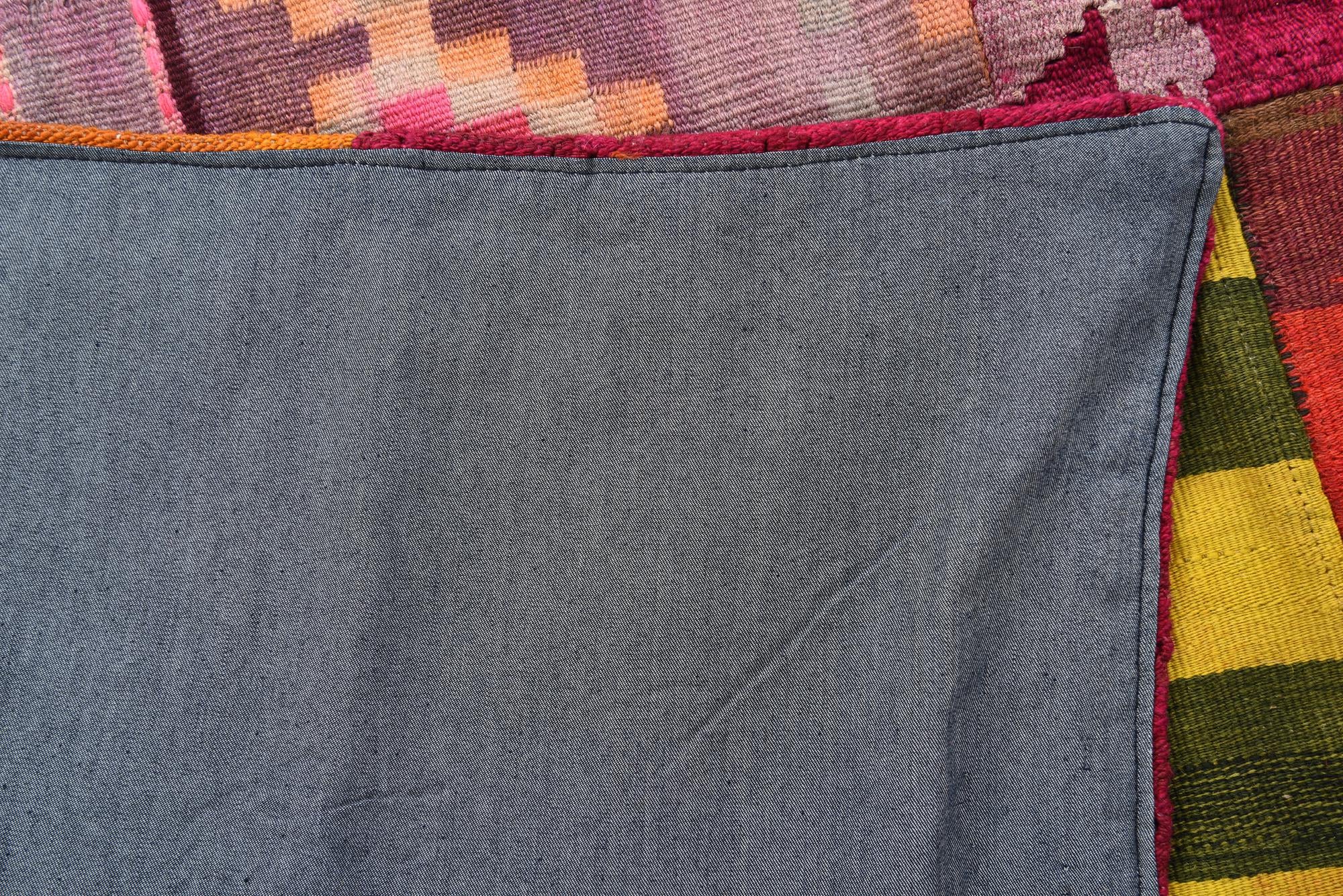 6' 8 x 9' 8 Hand Woven Kilim Patchwork Wool Rug