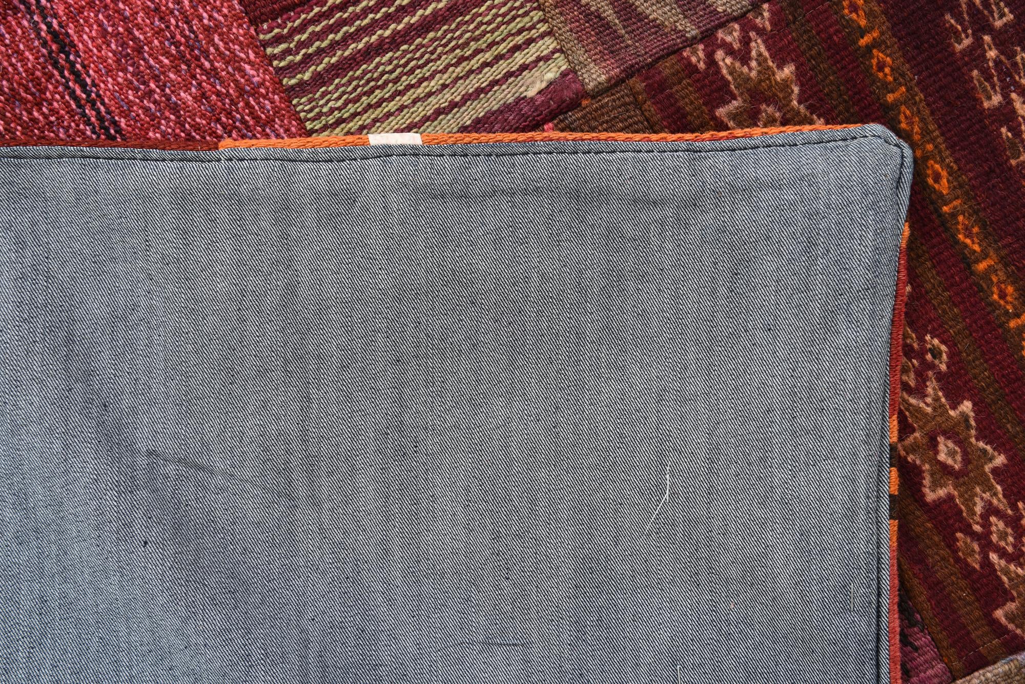 4' 10 x 6' 6 Hand Woven Kilim Patchwork Wool Rug