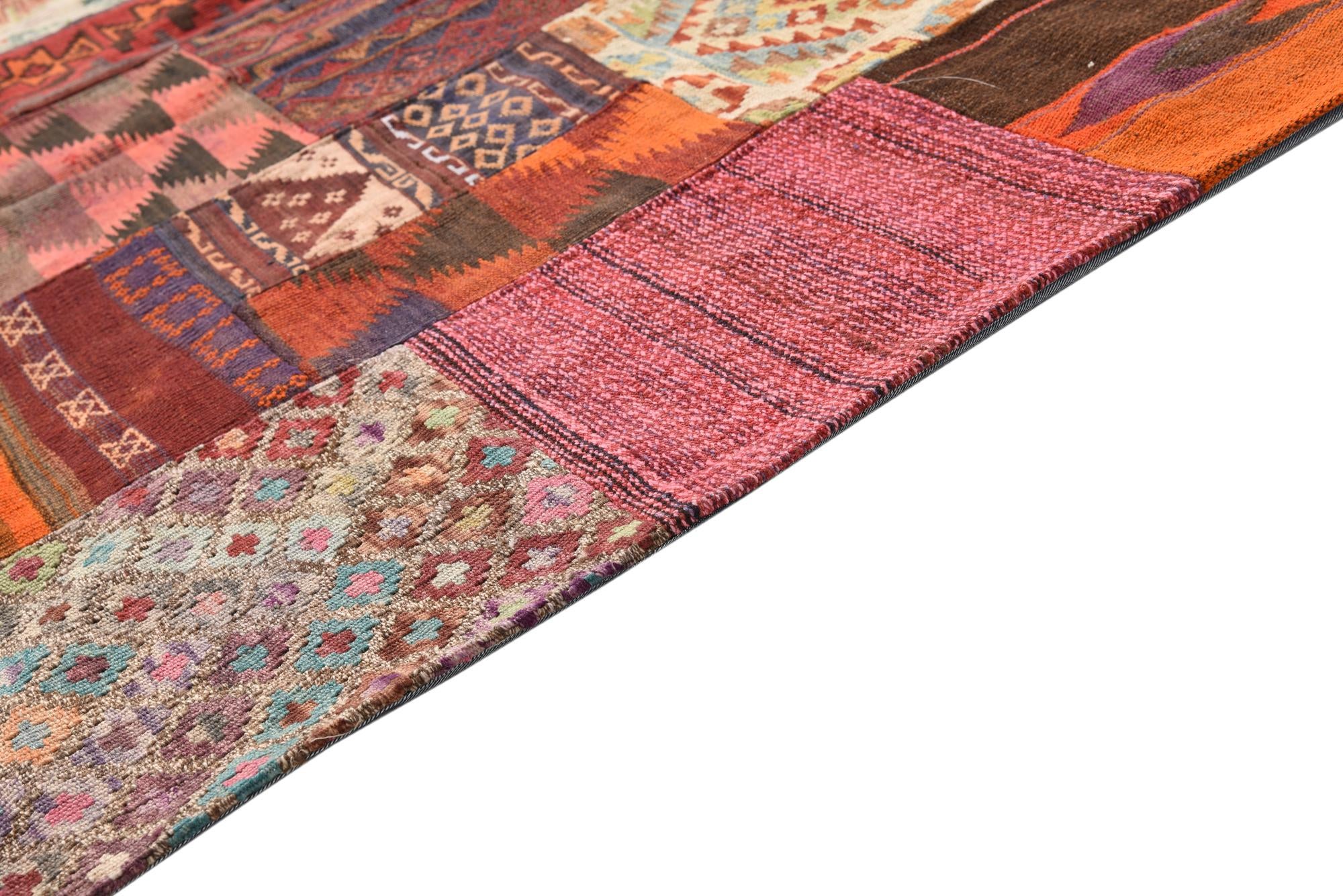 5' 4 x 6' 7 Hand Woven Kilim Patchwork Wool Rug