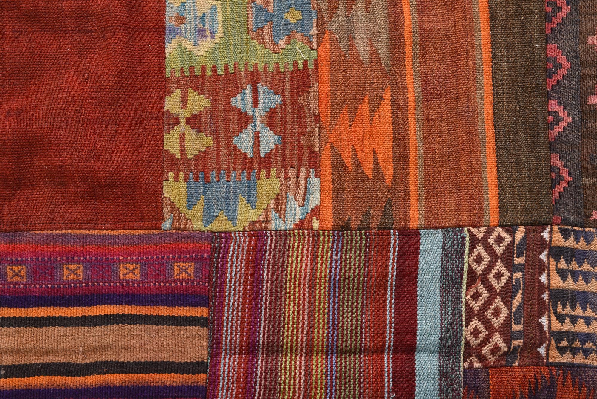5' 4 x 6' 7 Hand Woven Kilim Patchwork Wool Rug