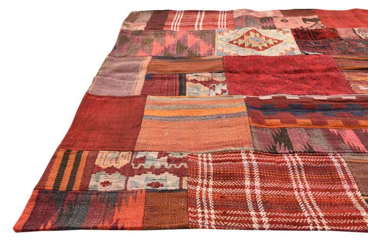 4' 1 x 6' Hand Woven Kilim Patchwork Wool Rug