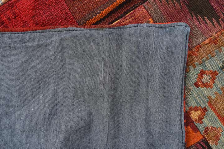 4' 1 x 6' Hand Woven Kilim Patchwork Wool Rug